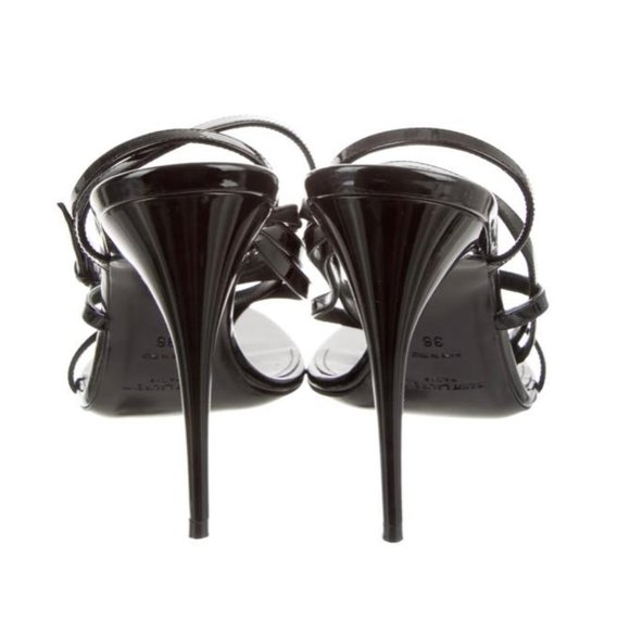 Saint Laurent Patent Leather Ankle-Strap Sandals - Picture 2 of 3